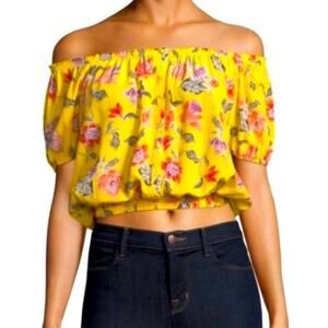 Joie NWT Women's Top Derfuta Hand Dyed Off the Shoulder Floral 100% Silk Size M